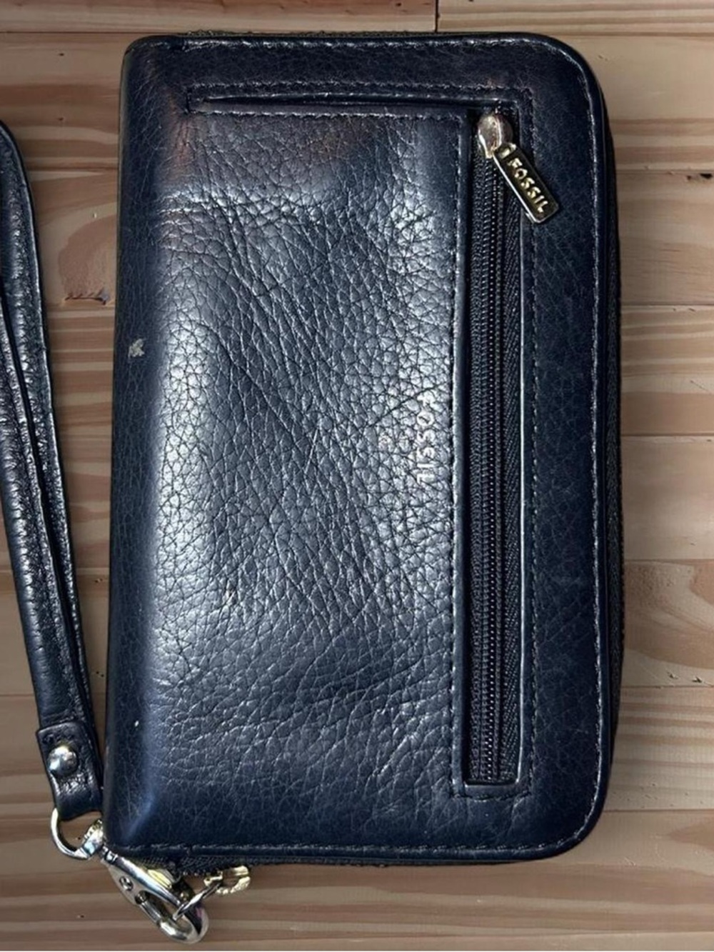 Fossil vintage black leather wallet with silver star studs - Picture 2 of 8